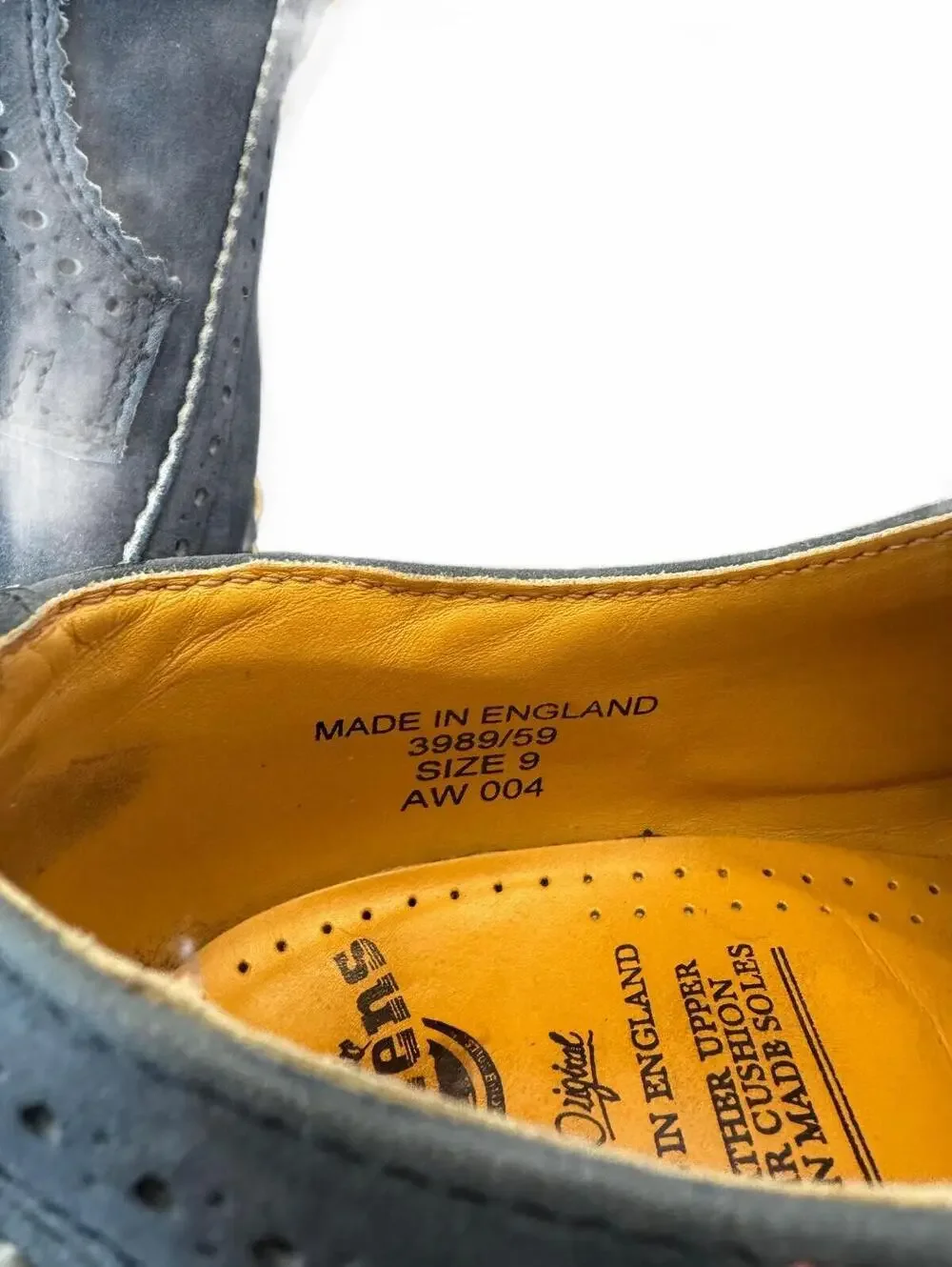 Dr Martens 3989 England Blue Suede Wingtip Brogue Shoe UK 9